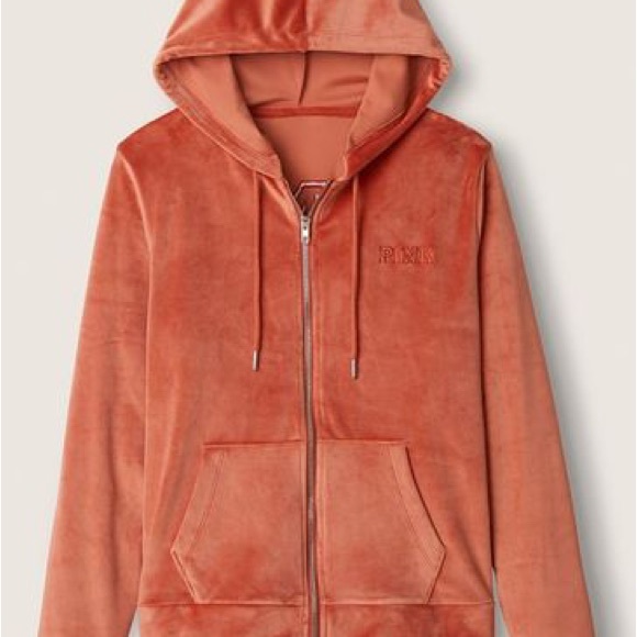 Victoria Secret PINK Everyday Lounge Velour Perfect Full Zip Hoodie - Picture 1 of 8